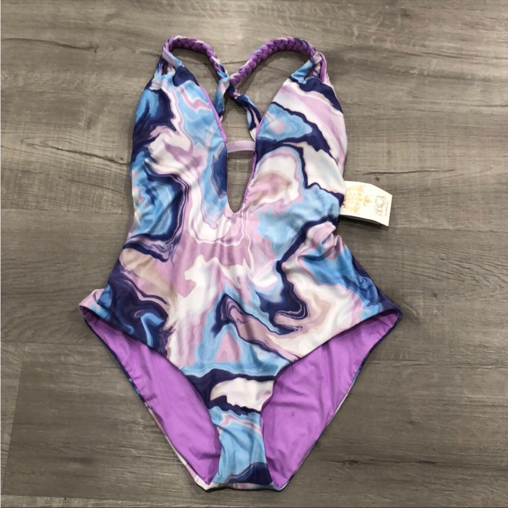 BECCA | Blue Agate Braided-Strap One Piece Swimsuit